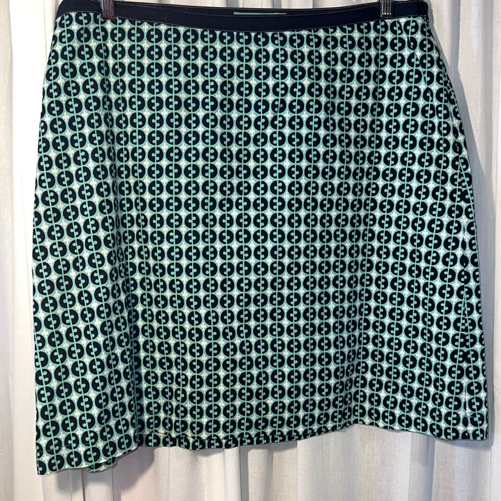 Boden geo/floral print cotton A-line skirt